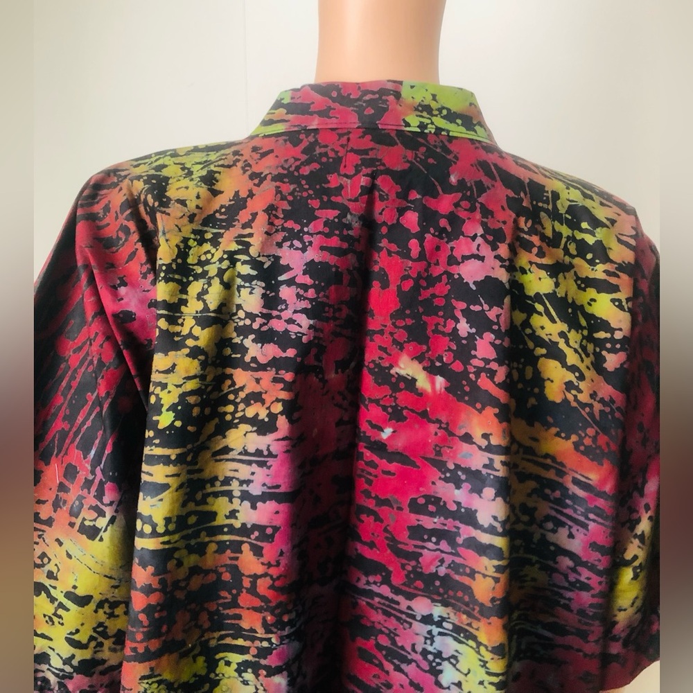 African Batik Print Front Patchwork Short Kimono - image 6